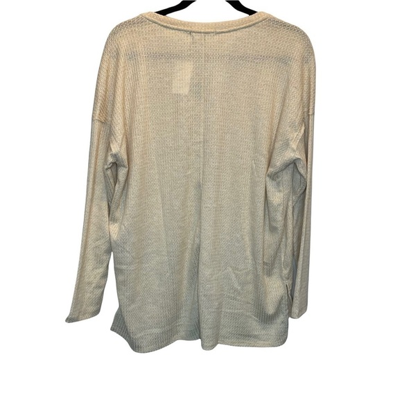 Gibson Look Thermal V-Neck Tunic in Oat / Beige Large NWT NEW - Picture 7 of 7